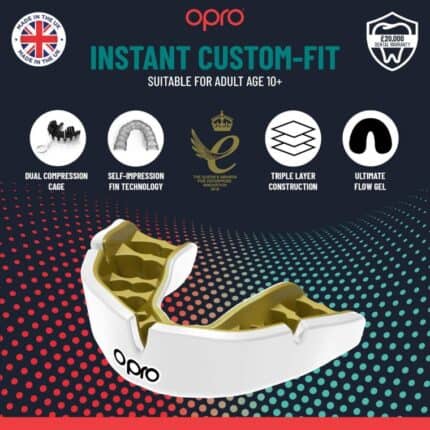 Paradenti Instant Custom-Fit Oro/Bianco infografiche